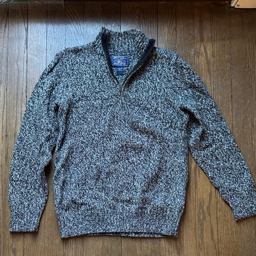 Vintage American Living Black and Gray Sweater